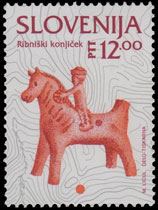 Словения. Керамическая фигурка мальчика на лошади, регион Рибница